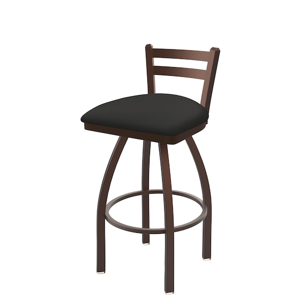 25" Low Back Swivel Counter Stool, Bronze Finish, Canter Iron Seat